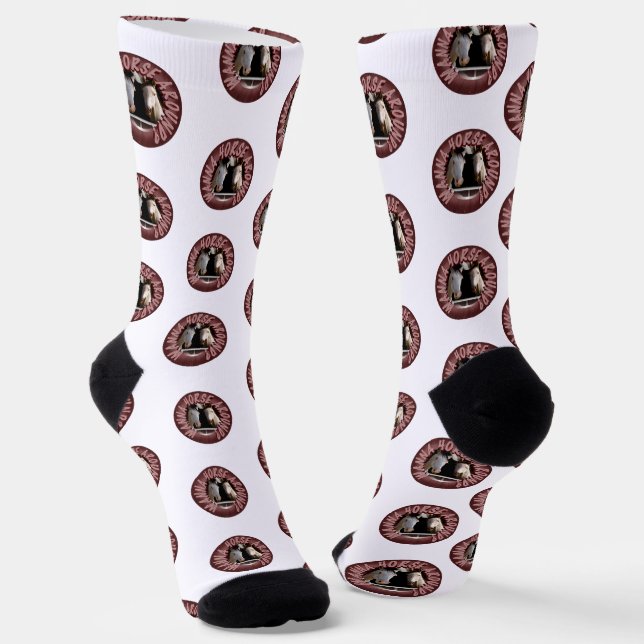Horse Couple Valentine's Day Socks (Angled)