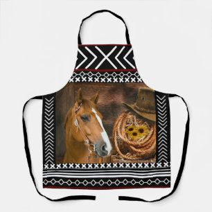 Horse Cowboy Hat Lasso Western Pattern  Apron