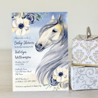Horse cowgirl baby shower equestrian floral