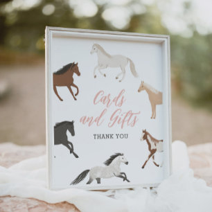 Horse Cowgirl Equestrian Birthday Cards and Gifts Poster