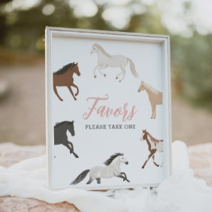 Horse Cowgirl Equestrian Birthday Favours Sign