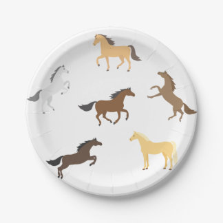 Horse Cowgirl Equestrian Elegant 1st Birthday  Paper Plate