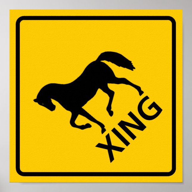 Horse Crossing Highway Sign (Front)