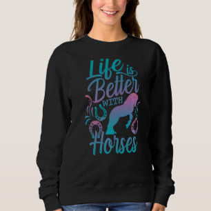 Horse Cute Racing Ride Animal Grass Horseback Vete Sweatshirt