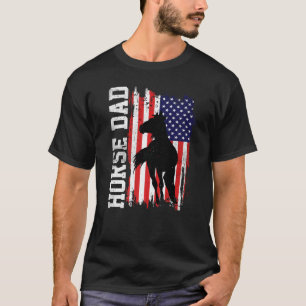 Horse Dad American Flag Like A Regular Dad But Coo T-Shirt