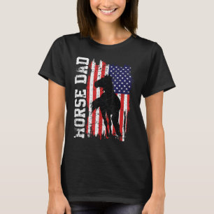 Horse Dad American Flag Like A Regular Dad But Coo T-Shirt