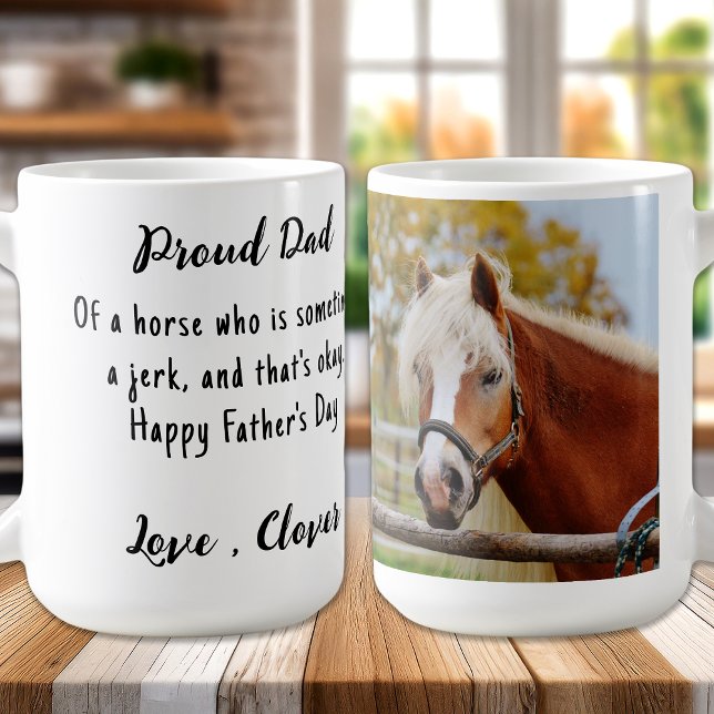 Horse Dad - Funny Equestrian Custom Photo  Coffee Mug (Creator Uploaded)