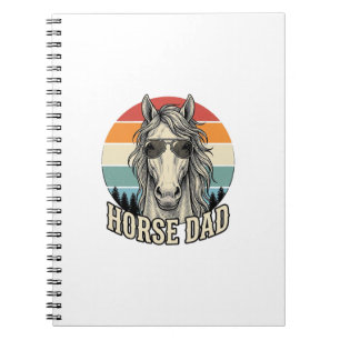 Horse Dad Vintage Sunset Engraving Vector Design_1 Notebook
