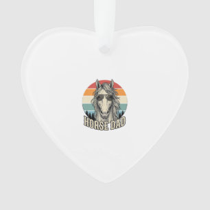 Horse Dad Vintage Sunset Engraving Vector Design_1 Ornament