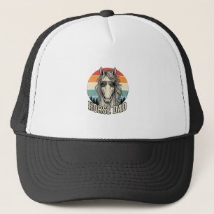 Horse Dad Vintage Sunset Engraving Vector Design_1 Trucker Hat