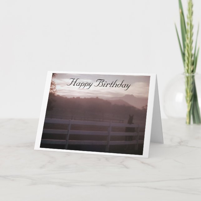 "HORSE-DAWN TO DUSK ON YOUR SPECIAL DAY" BIRTHDAY! CARD (Front)