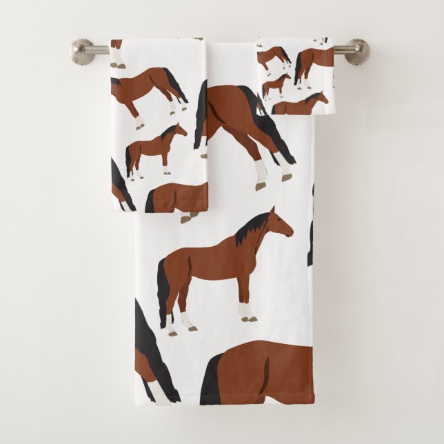 Horse Design Bath Towel Set (Insitu)