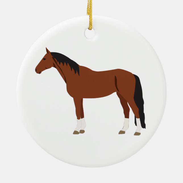 Horse Design Ceramic Ornament (Back)