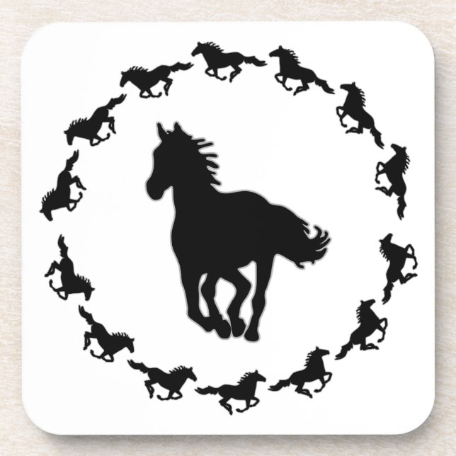 Horse Design Silhouette Coaster (Front)