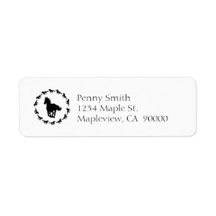 Horse Design Silhouette Return Address Label