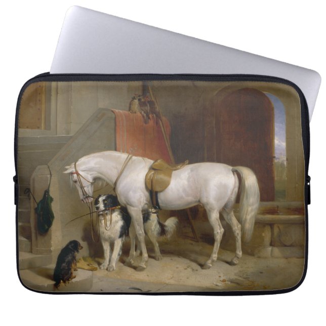 Horse dog Favourites painting art Landseer Propert Laptop Sleeve (Front)