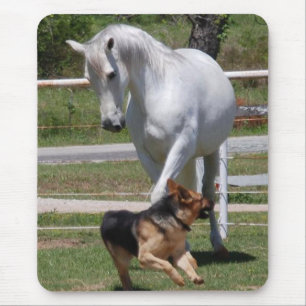 HORSE & DOG PLAY MOUSE PAD