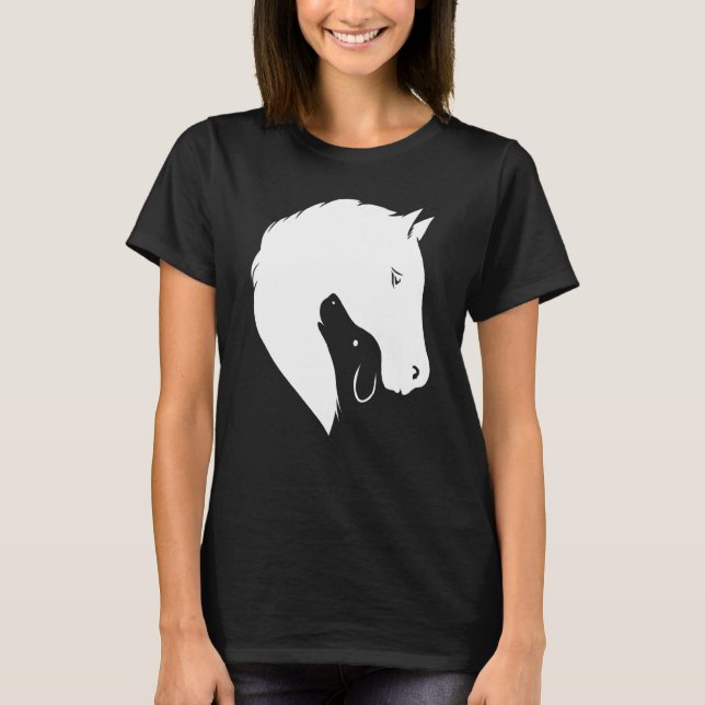Horse Dog Silhouette  Equine Canine Animal  Outfit T-Shirt (Front)