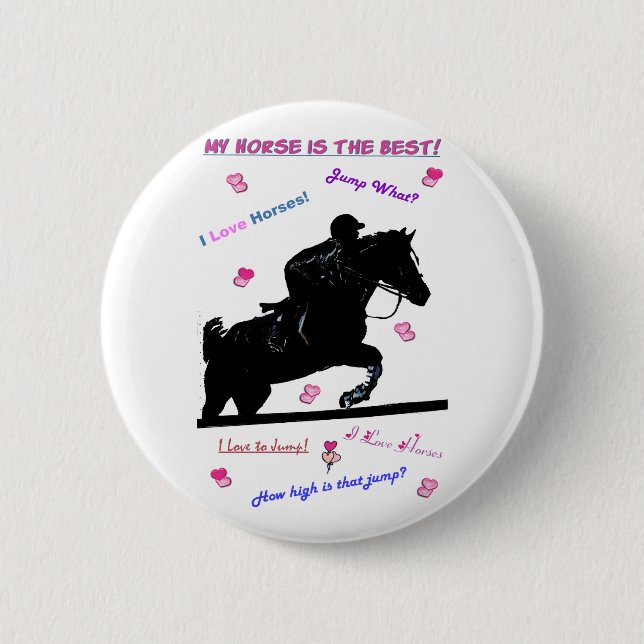 Horse Doodles 6 Cm Round Badge (Front)