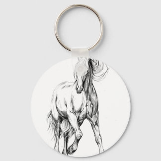 Horse drawing sketch art handmade key ring