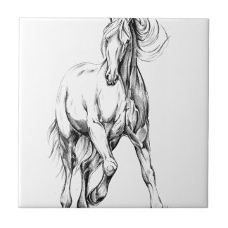 Horse drawing sketch art handmade tile