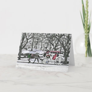 Horse Drawn Carriage in New York City Holiday Card