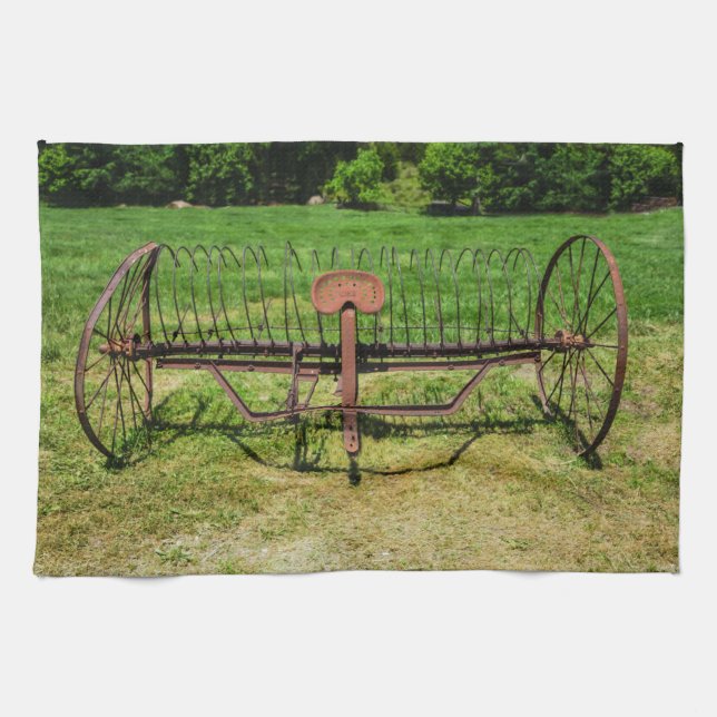 Horse Drawn Hay Rake Tea Towel (Horizontal)