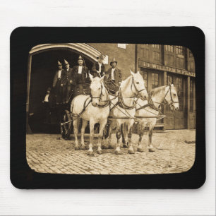 Horse Drawn Hook and Ladder Fire Company - Vintage Mouse Pad