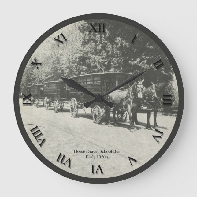 Horse Drawn School Bus Clock (Front)
