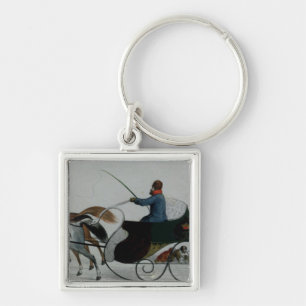 Horse Drawn Sleigh Key Ring