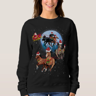 Horse Drawn Sleigh Riding Santa Claus Xmas Horses Sweatshirt
