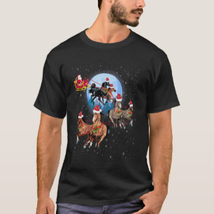 Horse Drawn Sleigh Riding Santa Claus Xmas Horses T-Shirt