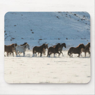 Horse Drive in Winter on Hideout Ranch Mouse Pad