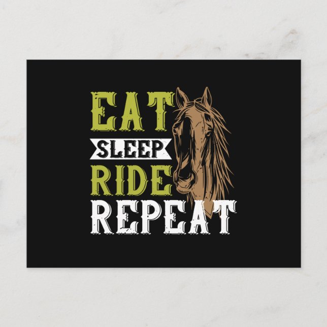 Horse - Eat Sleep Ride Repeat Postcard (Front)