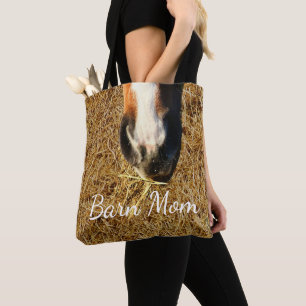 Horse Eating Hay Print Barn Mum Tote Bag