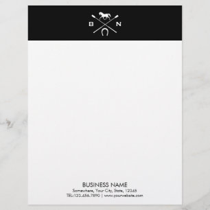Horse Elegant Horseback Riding Equine Equestrian Letterhead Design