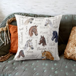Horse equestrian gifts for girls personalised name cushion<br><div class="desc">Horse equestrian gifts for girls personalised name pillow,  beautiful watercolor horse portraits with girls name collage horse lovers gifts for any occasion .</div>