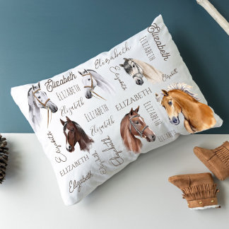 Horse equestrian gifts for girls personalised name pillowcase