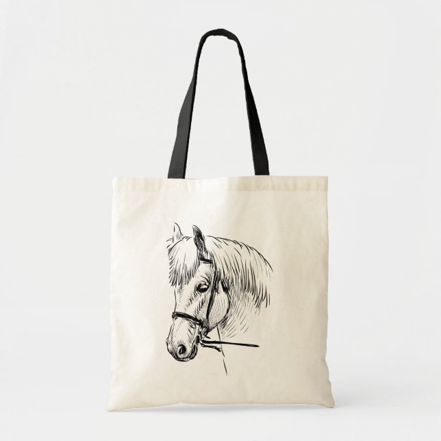 Horse Equestrian Pony Farm Rodeo Cowgirl Gift Tote Bag (Front)