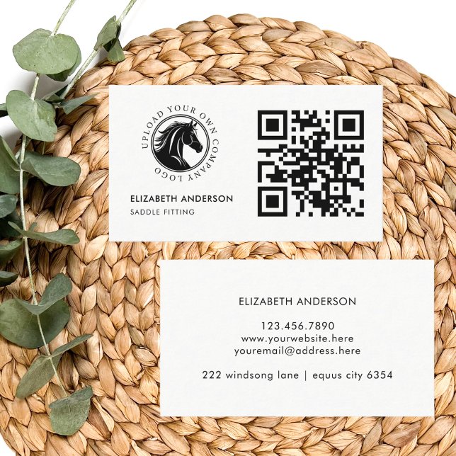 Horse Equestrian QR Code Business Logo Card (Creator Uploaded)