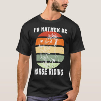 Horse Equestrian Rider Horse Retro Sun Style T-Shirt