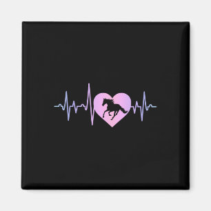 Horse Equestrian Rider Horseback Riding Heartbeat Magnet