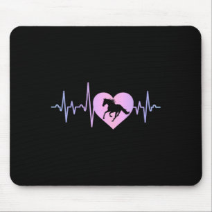 Horse Equestrian Rider Horseback Riding Heartbeat Mouse Pad