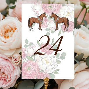 Horse Equestrian Wedding Table Numbers