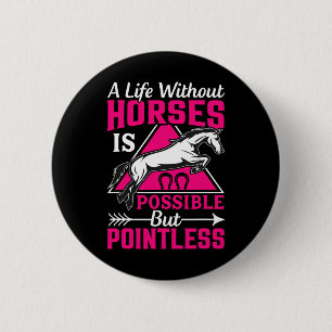 - Horse Equestrians 6 Cm Round Badge