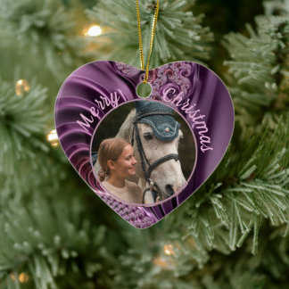 Horse Equine Equestrian Pet Photo Modern Custom Ceramic Ornament