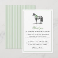 Horse Equine Green Elegant Vintage Baby Shower