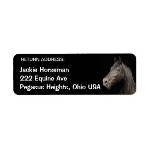 HORSE Equine Return Address Labels