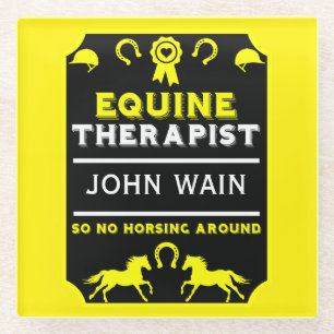 Horse Equine Therapist Glass Coaster