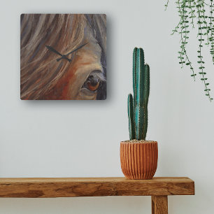 Horse Eye Fine Art Wall Clock